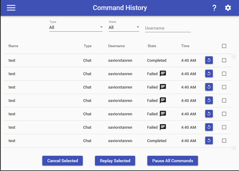 Command History