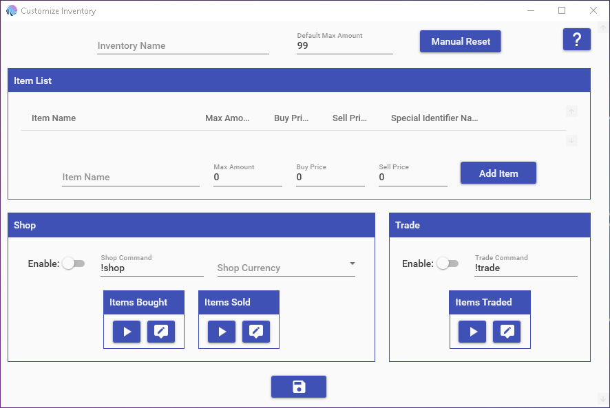 Inventory Editor