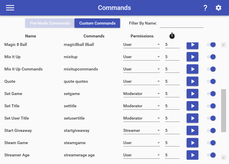 Pre Made Chat Commands