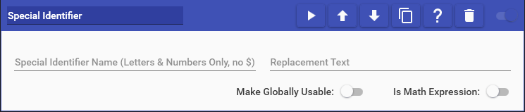 Special Identifier Action